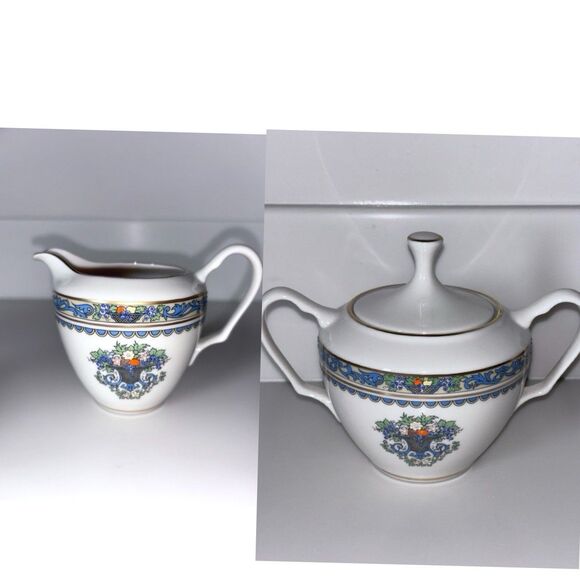 Lenox Autumn Collection Fine Bone China Creamer & Sugar Bowl W/Lid